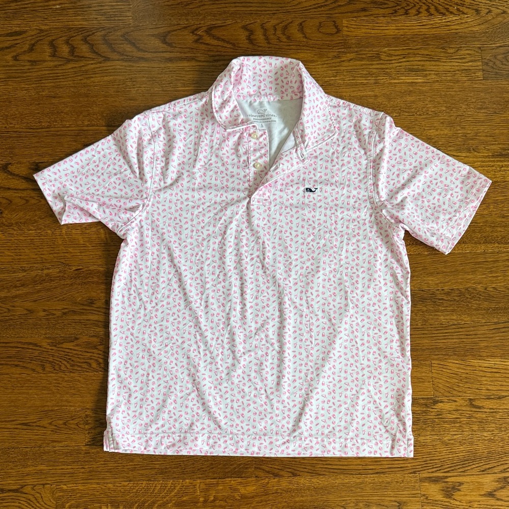 Vineyard Vines Pink Pattern Polo Shirt